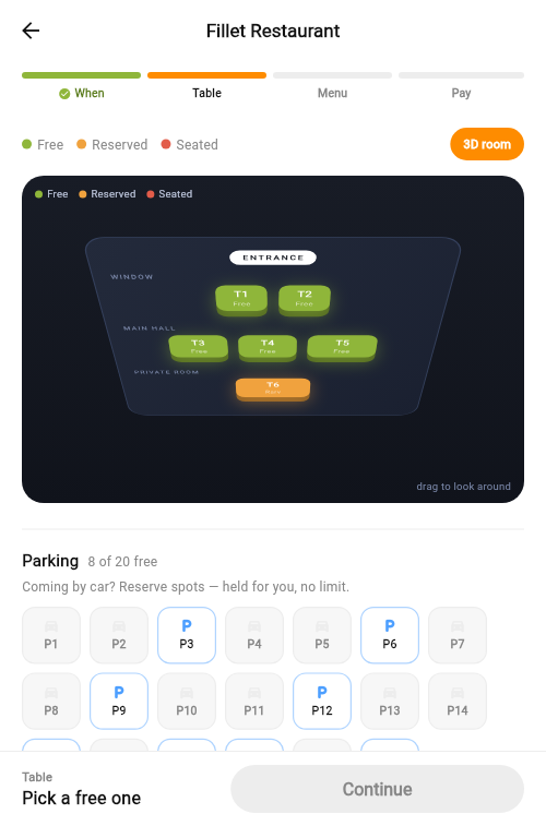 Joy tanlash — 3D zal va parkovka, mobil ilova